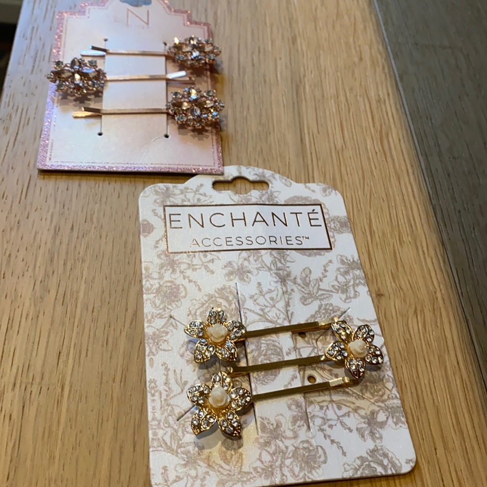 6 jeweled hair pins